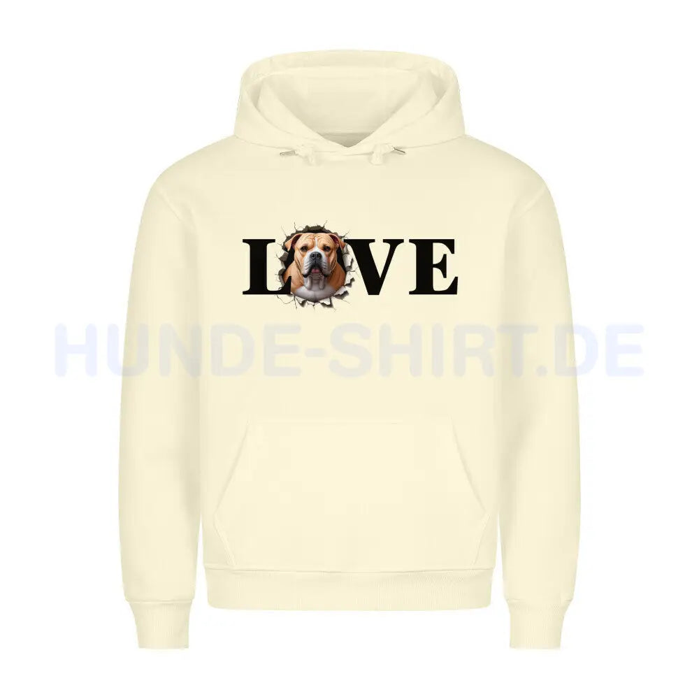 Premium Hoodie "OEB braun Love" Beige – hunde-shirt.de