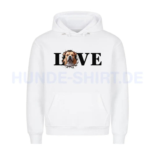 Premium Hoodie "OEB braun Love" Weiß – hunde-shirt.de