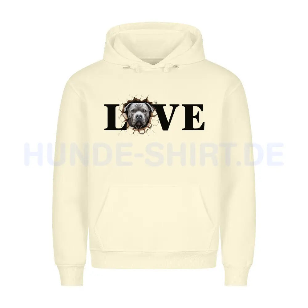 Premium Hoodie "OEB grau Love" Beige – hunde-shirt.de