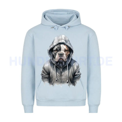 Premium Hoodie "Old English Bulldog Hooded" Babyblau – hunde-shirt.de