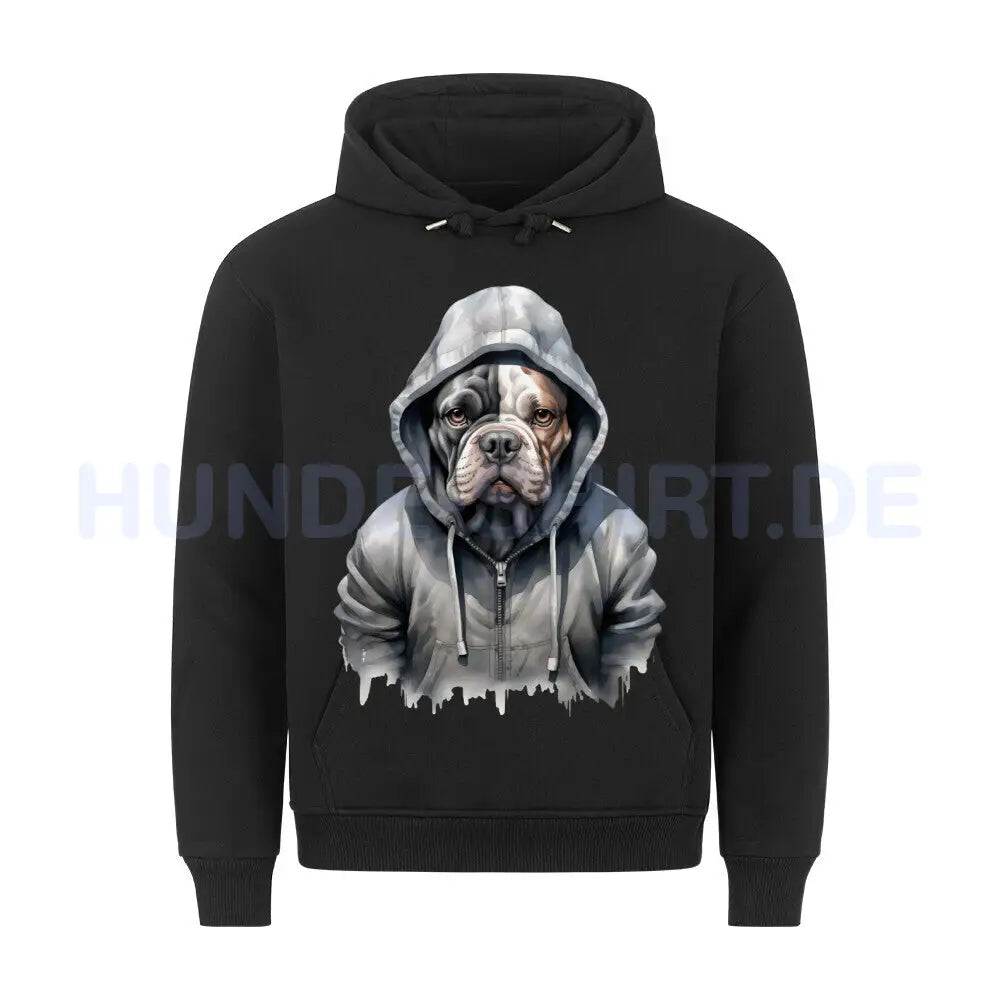 Premium Hoodie "Old English Bulldog Hooded" Schwarz – hunde-shirt.de