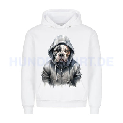 Premium Hoodie "Old English Bulldog Hooded" Weiß – hunde-shirt.de