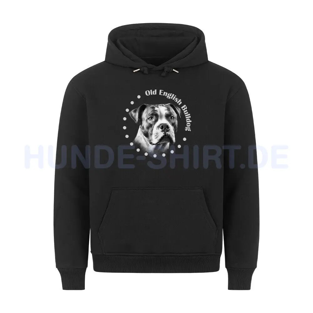 Premium Hoodie "Old English Bulldog Rounded" Schwarz – hunde-shirt.de