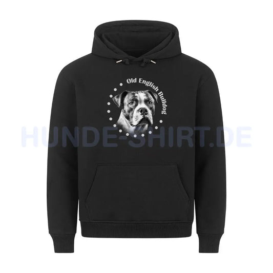 Premium Hoodie "Old English Bulldog Rounded" Schwarz – hunde-shirt.de