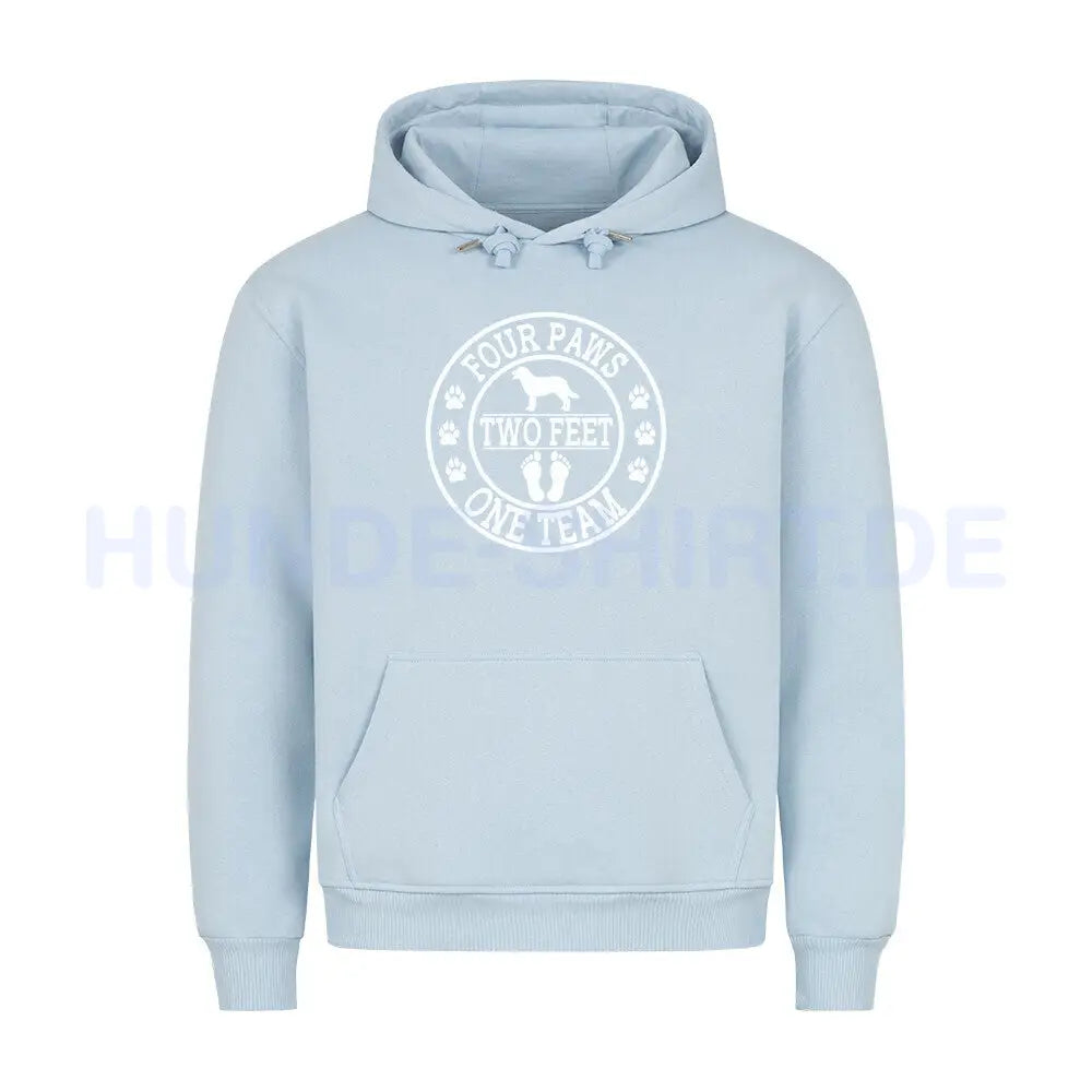 Premium Hoodie "One Team" Babyblau – hunde-shirt.de