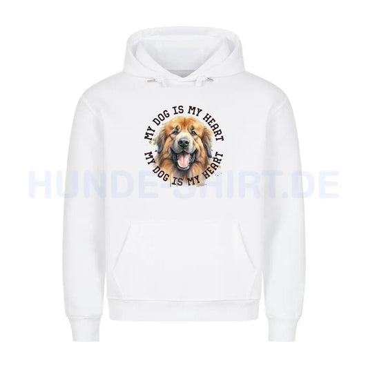 Premium Hoodie "Owtscharka HEART" Weiß – hunde-shirt.de