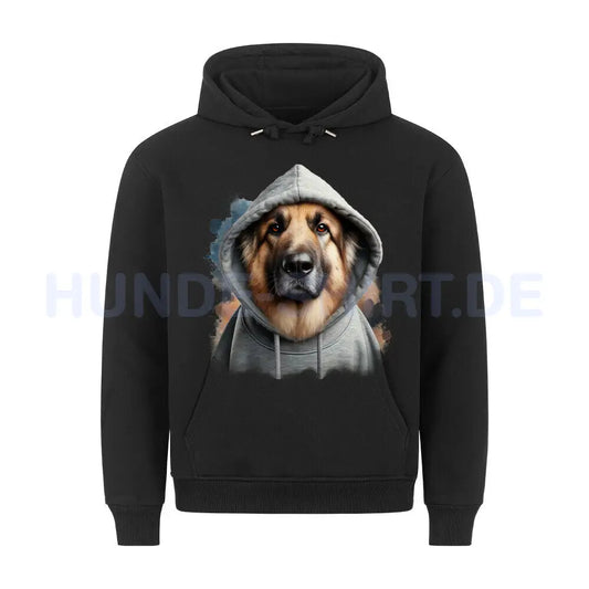 Premium Hoodie "Owtscharka Hooded" Schwarz – hunde-shirt.de