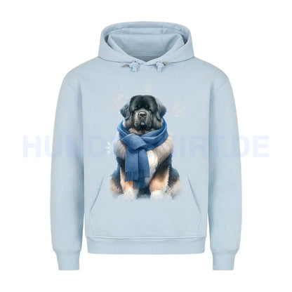 Premium Hoodie "Owtscharka Winter" Babyblau – hunde-shirt.de