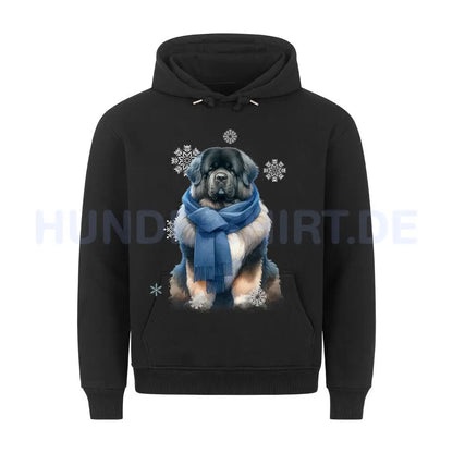 Premium Hoodie "Owtscharka Winter" Schwarz – hunde-shirt.de