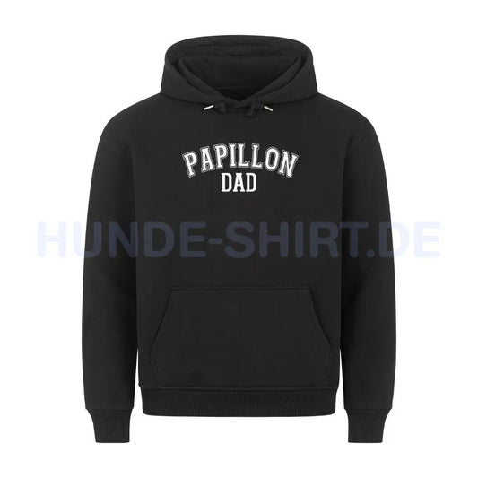 Premium Hoodie "Papillon - DAD" Schwarz – hunde-shirt.de