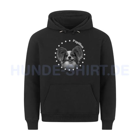 Premium Hoodie "Papillon R" Schwarz – hunde-shirt.de