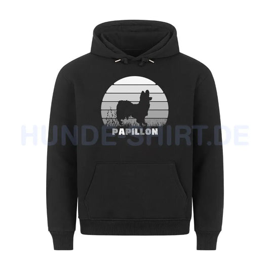 Premium Hoodie "Papillon" Schwarz – hunde-shirt.de