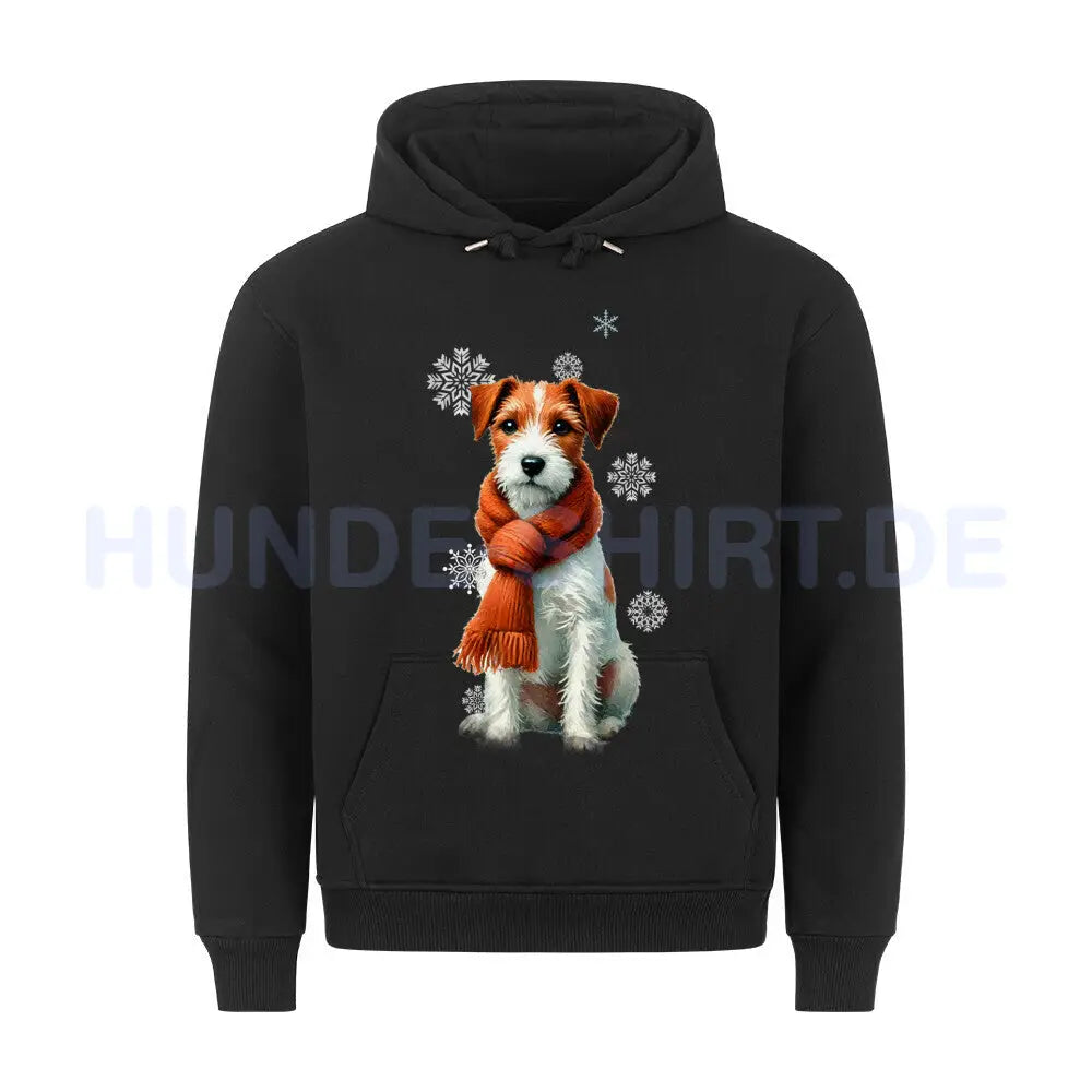 Premium Hoodie "Parson Russell Terrier Winter" Schwarz – hunde-shirt.de