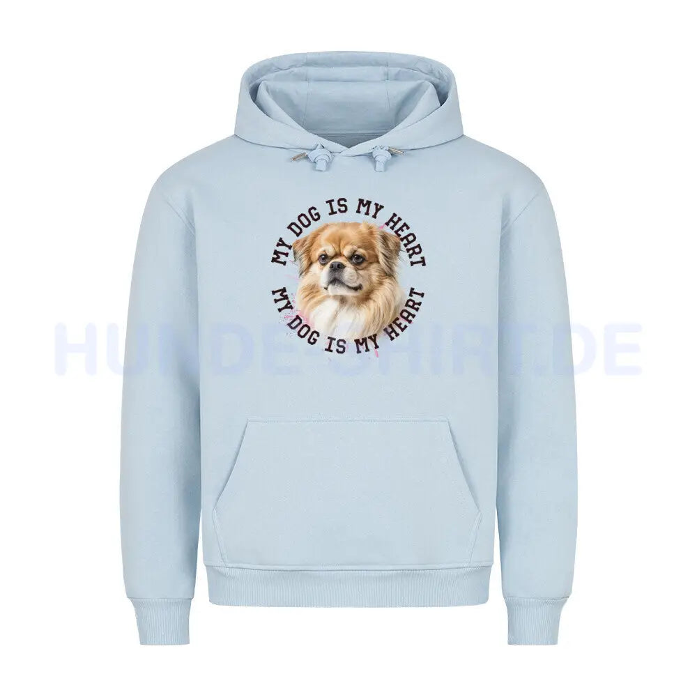 Premium Hoodie "Pekingese HEART" Babyblau – hunde-shirt.de