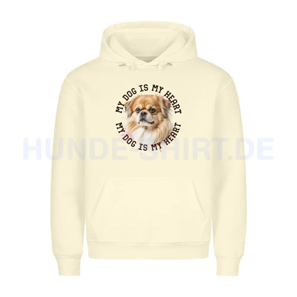 Premium Hoodie "Pekingese HEART" Beige – hunde-shirt.de