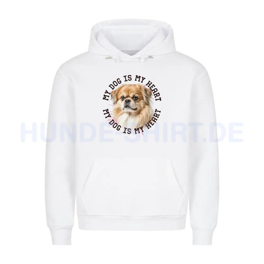 Premium Hoodie "Pekingese HEART" Weiß – hunde-shirt.de