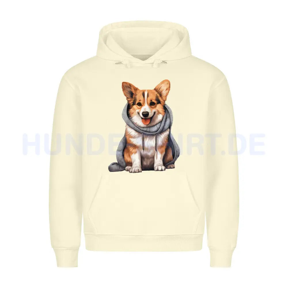 Premium Hoodie "Pembroke Welsh Corgi ( Cardigan )- Winter" Beige – hunde-shirt.de