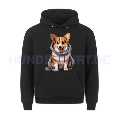 Premium Hoodie "Pembroke Welsh Corgi ( Cardigan )- Winter" Schwarz – hunde-shirt.de