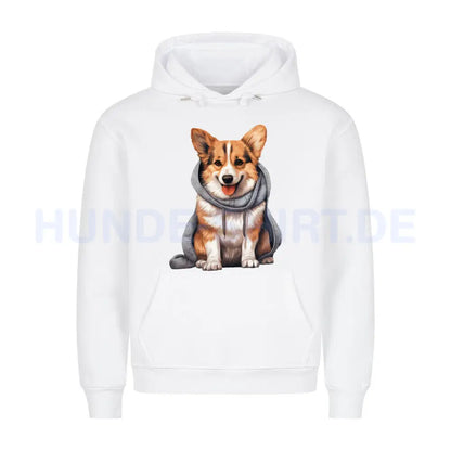 Premium Hoodie "Pembroke Welsh Corgi ( Cardigan )- Winter" Weiß – hunde-shirt.de