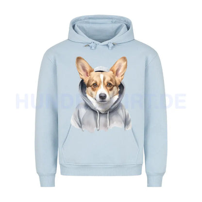 Premium Hoodie "Pembroke Welsh Corgi Hooded" Babyblau – hunde-shirt.de