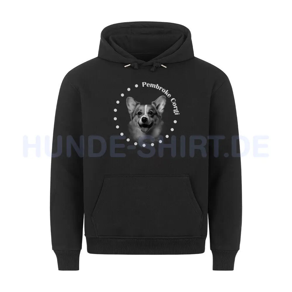 Premium Hoodie "Pembroke Welsh Corgi Ronded" Schwarz – hunde-shirt.de