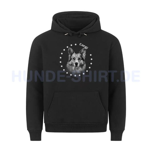 Premium Hoodie "Pembroke Welsh Corgi Rounded 2" Schwarz – hunde-shirt.de