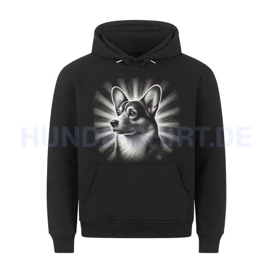 Premium Hoodie "Pembroke Welsh Corgi - Shine" Schwarz – hunde-shirt.de