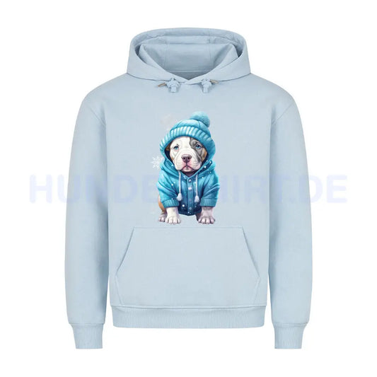 Premium Hoodie "Pit Bull - Frost" Babyblau – hunde-shirt.de