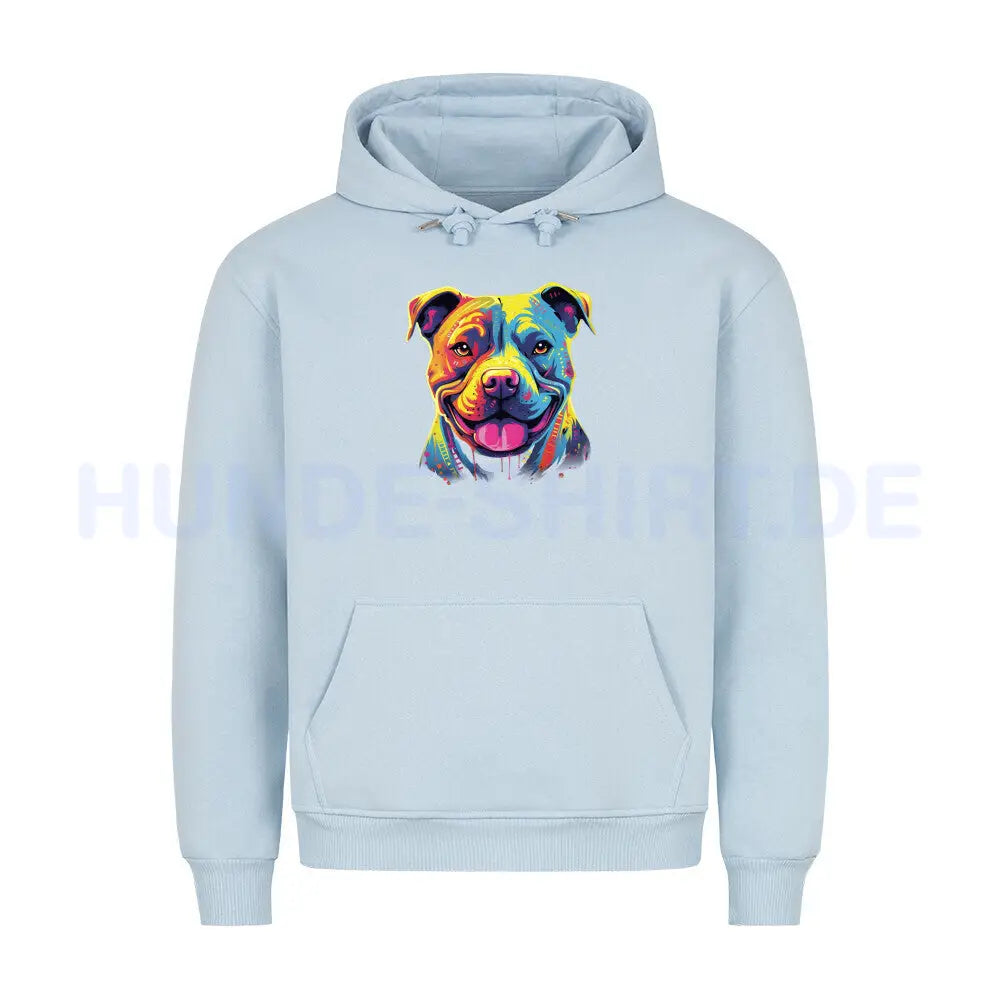 Premium Hoodie "Pit Bull Paint" Babyblau – hunde-shirt.de