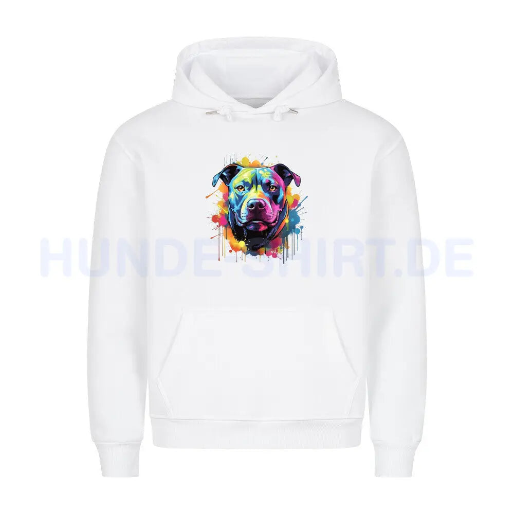 Premium Hoodie "Pit Bull - Splash" Weiß – hunde-shirt.de