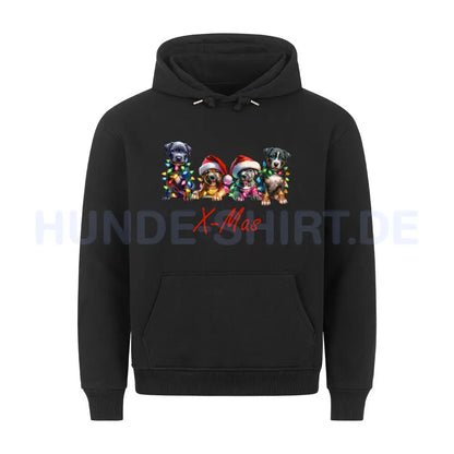 Premium Hoodie "Pit Bull - X-Mas" Schwarz – hunde-shirt.de