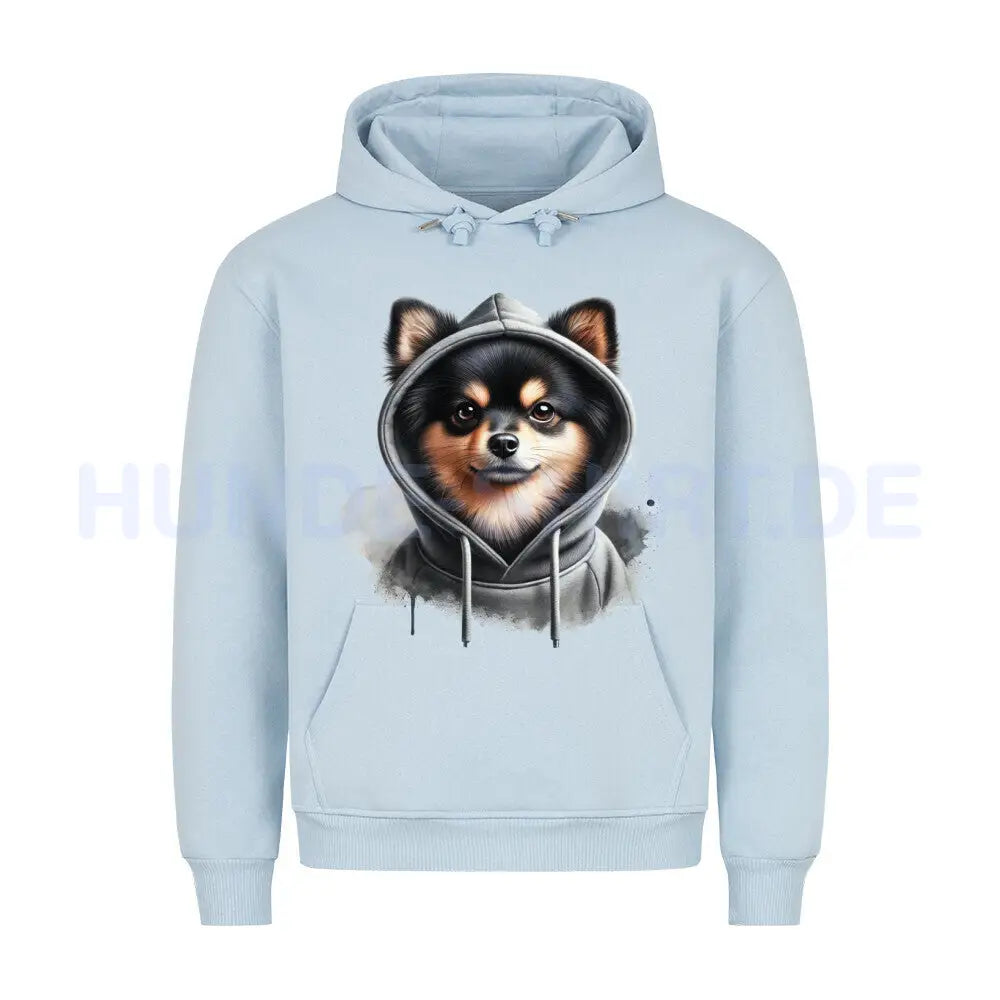 Premium Hoodie "Pomeranian Hooded 2" Babyblau – hunde-shirt.de