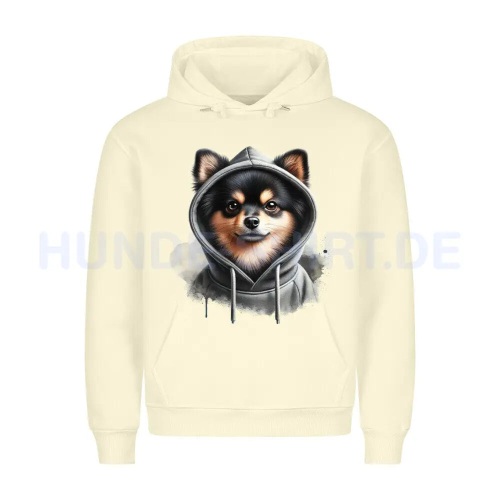 Premium Hoodie "Pomeranian Hooded 2" Beige – hunde-shirt.de