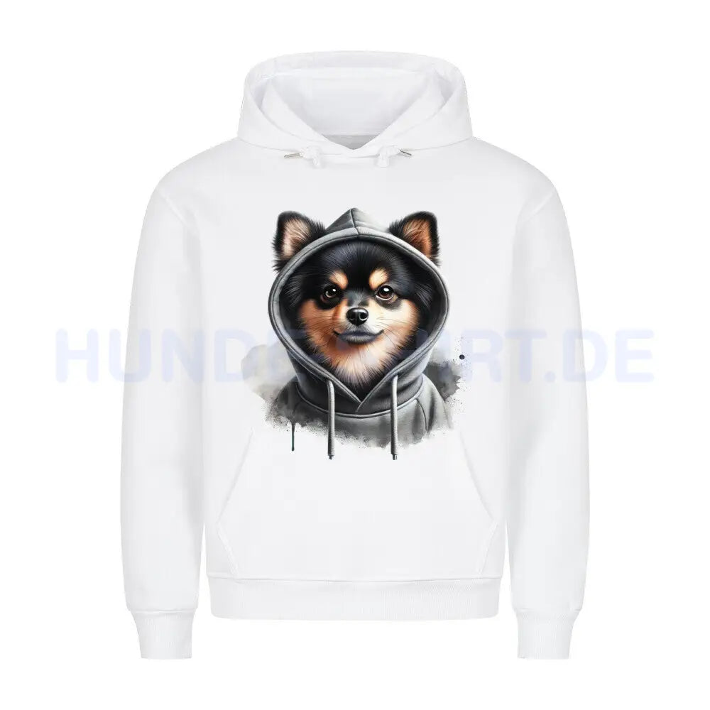 Premium Hoodie "Pomeranian Hooded 2" Weiß – hunde-shirt.de