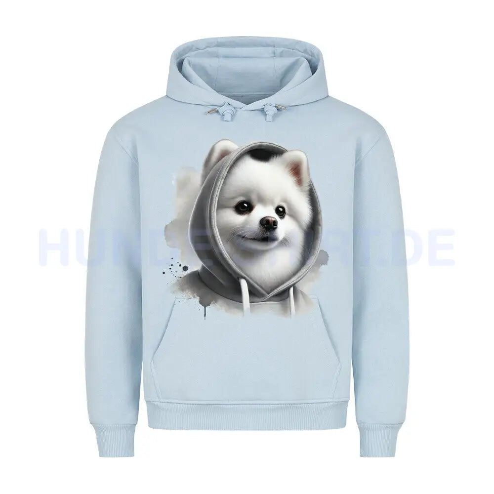 Premium Hoodie "Pomeranian Hooded" Babyblau – hunde-shirt.de