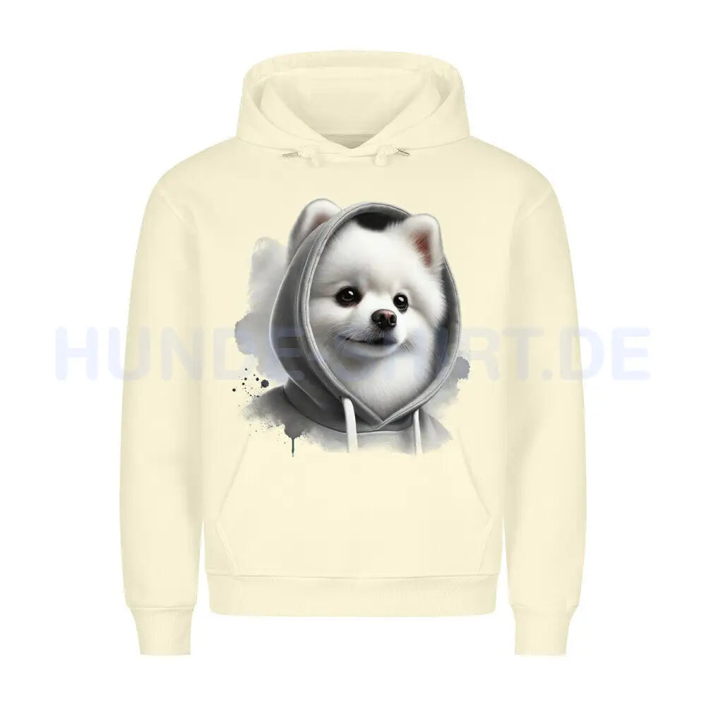 Premium Hoodie "Pomeranian Hooded" Beige – hunde-shirt.de