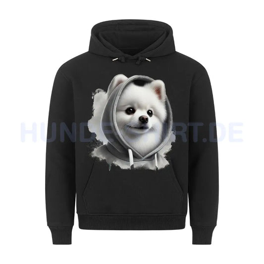 Premium Hoodie "Pomeranian Hooded" Schwarz – hunde-shirt.de