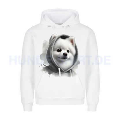 Premium Hoodie "Pomeranian Hooded" Weiß – hunde-shirt.de