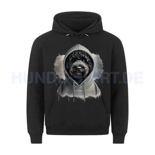 Premium Hoodie "Portugiesischer Wasserhund Hooded" Schwarz – hunde-shirt.de