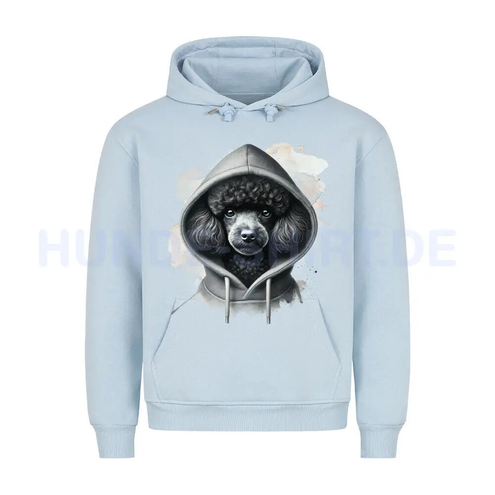 Premium Hoodie "Pudel Hooded" Babyblau – hunde-shirt.de