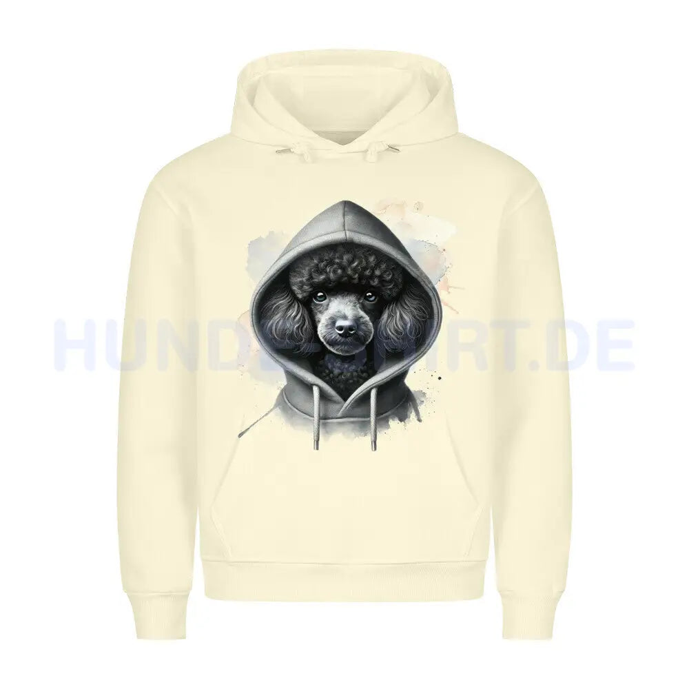 Premium Hoodie "Pudel Hooded" Beige – hunde-shirt.de