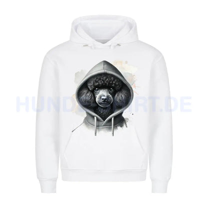 Premium Hoodie "Pudel Hooded" Weiß – hunde-shirt.de