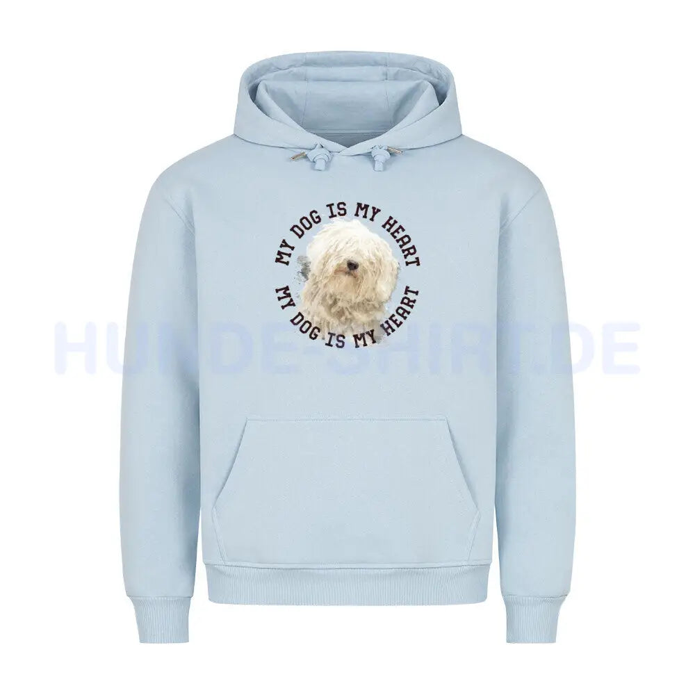 Premium Hoodie "Puli HEART" Babyblau – hunde-shirt.de