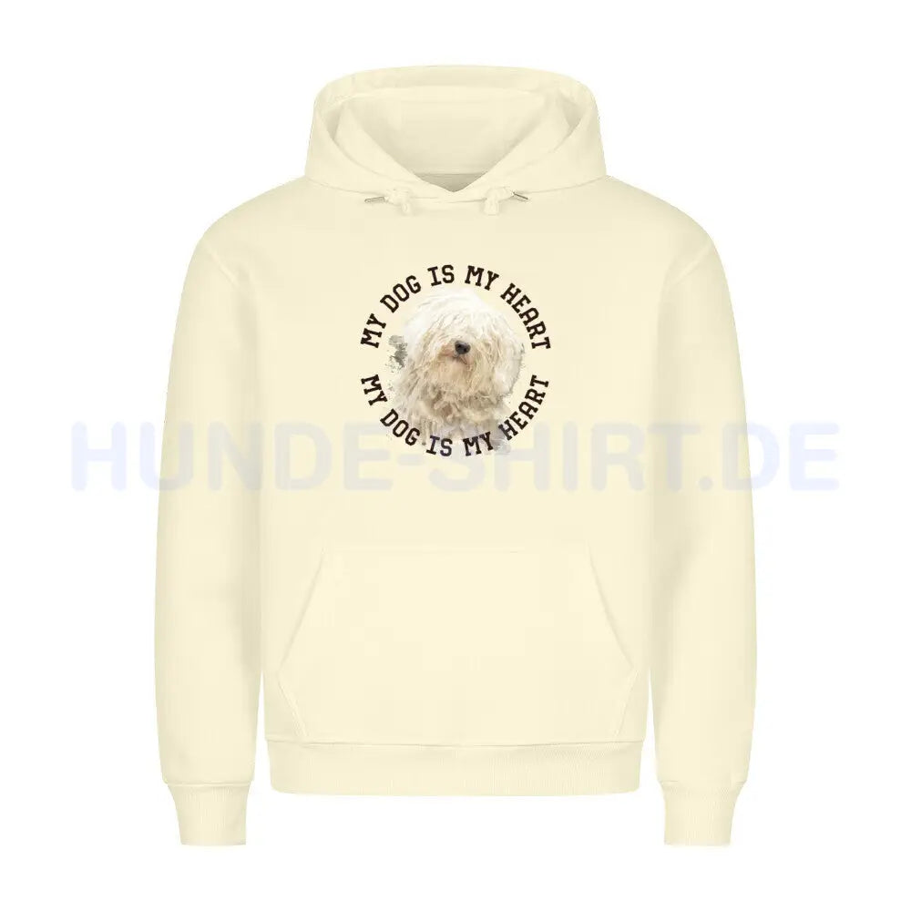 Premium Hoodie "Puli HEART" Beige – hunde-shirt.de