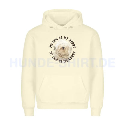 Premium Hoodie "Puli HEART" Beige – hunde-shirt.de