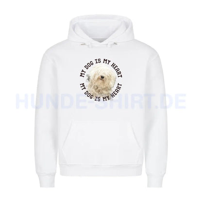 Premium Hoodie "Puli HEART" Weiß – hunde-shirt.de