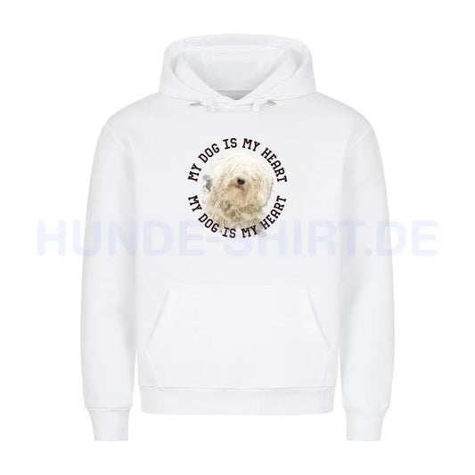 Premium Hoodie "Puli HEART" Weiß – hunde-shirt.de