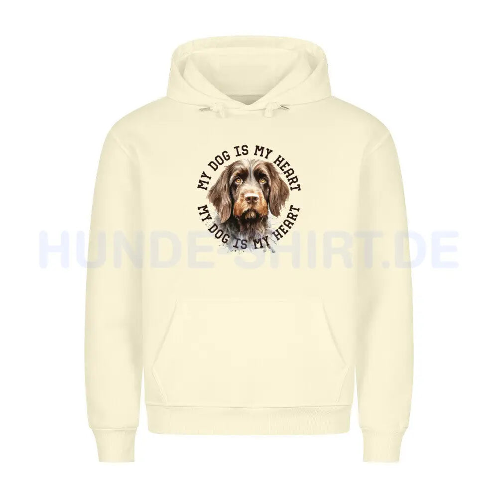 Premium Hoodie "Rauhaar Korthals" Beige – hunde-shirt.de