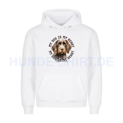 Premium Hoodie "Rauhaar Korthals" Weiß – hunde-shirt.de