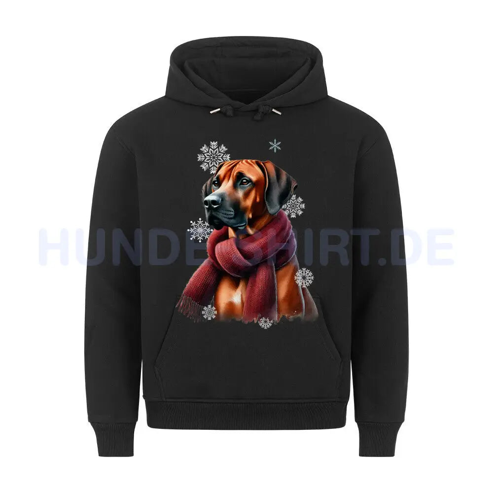 Premium Hoodie "Rhodesian Ridgeback Winter" Schwarz – hunde-shirt.de